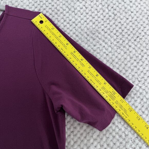 J Jill Dress Womens M Purple Maxi Dress A-Line Pockets V-Neck Short Sleeve - Picture 11 of 13